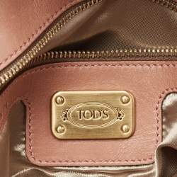 Pre Owned Tod's Old Rose Leather Turnlock Flap Shoulder Bag