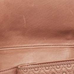 Pre Owned Tod's Old Rose Leather Turnlock Flap Shoulder Bag