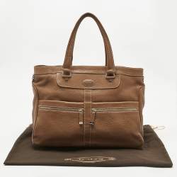 Pre Owned Tod's Brown Leather Miky Nomad Shopper Tote