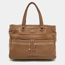 Pre Owned Tod's Brown Leather Miky Nomad Shopper Tote