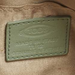 Pre Owned Tod's Cream/Blue Leather and Snakeskin Mini Candy Sera Satchel