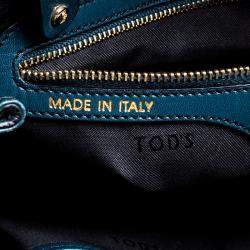 مملوكة مسبقًا حقيبة يد تودز شوبر D ستايلينغ جلد خضراء داكنة