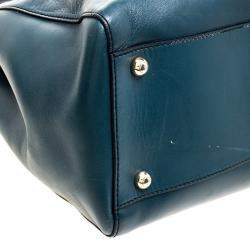 مملوكة مسبقًا حقيبة يد تودز شوبر D ستايلينغ جلد خضراء داكنة