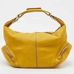 Pre Owned Tod's Yellow Leather Charlotte Hobo