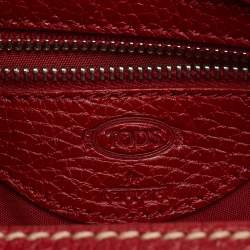 Pre Owned Tod's by Ferrari Red Leather Micky Hobo