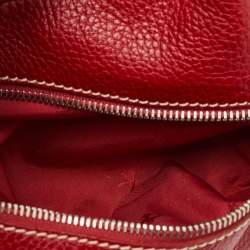 Pre Owned Tod's by Ferrari Red Leather Micky Hobo