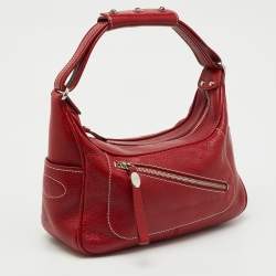 Pre Owned Tod's by Ferrari Red Leather Micky Hobo