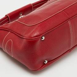 Pre Owned Tod's by Ferrari Red Leather Micky Hobo