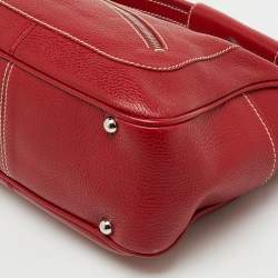 Pre Owned Tod's by Ferrari Red Leather Micky Hobo