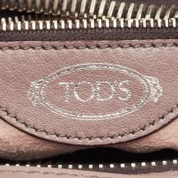 Pre Owned Tod's Dark Beige Leather Gommino Shoulder Bag