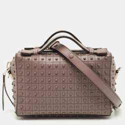 Pre Owned Tod's Dark Beige Leather Gommino Shoulder Bag