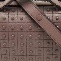 Pre Owned Tod's Dark Beige Leather Gommino Shoulder Bag