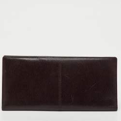 Pre Owned Tod's Dark Brown Leather Long Wallet