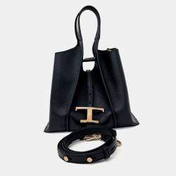 Pre Owned Tod's Black Leather Timeless Shopper Bag Mini