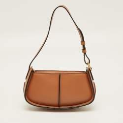 Pre Owned Tod's Brown Leather T-Timeless Pochette