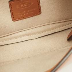 Pre Owned Tod's Brown Leather T-Timeless Pochette