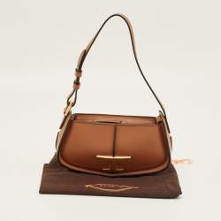 Pre Owned Tod's Brown Leather T-Timeless Pochette