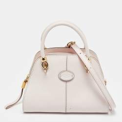 Pre Owned Tod's Light Pink Leather Mini Sella Satchel