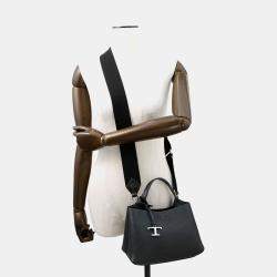 Pre Owned Tod Ron Herman Collaboration Handbag Black Leather Size Micro