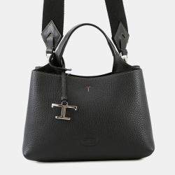 Pre Owned Tod Ron Herman Collaboration Handbag Black Leather Size Micro