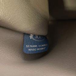Pre Owned Tod Leather 2-Way Handbag Blue/Gray Leather Size Mini