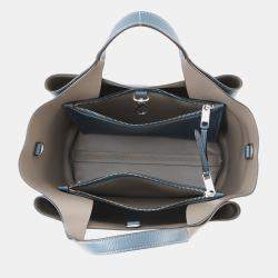 Pre Owned Tod Leather 2-Way Handbag Blue/Gray Leather Size Mini