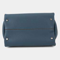 Pre Owned Tod Leather 2-Way Handbag Blue/Gray Leather Size Mini