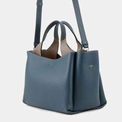 Pre Owned Tod Leather 2-Way Handbag Blue/Gray Leather Size Mini