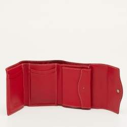 مملوكة مسبقًا Tod's Dark Red Leather Flap Compact Wallet