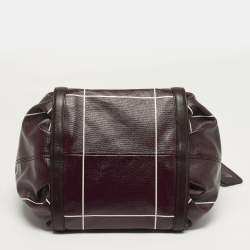 Pre Owned Tod's G-Line Burgundy/White Coated Canvas and Leather Tote