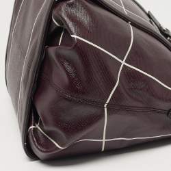 Pre Owned Tod's G-Line Burgundy/White Coated Canvas and Leather Tote