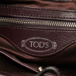 Pre Owned Tod's G-Line Burgundy/White Coated Canvas and Leather Tote