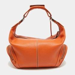 Pre Owned Tod's Charlotte Orange Leather Hobo