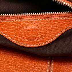 Pre Owned Tod's Charlotte Orange Leather Hobo