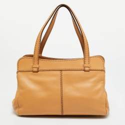 Pre Owned Tod's Tan Leather Frame Satchel
