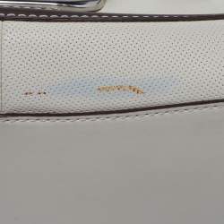 Pre Owned Tod's Flap Brown/Off White Canvas and Leather Satchel