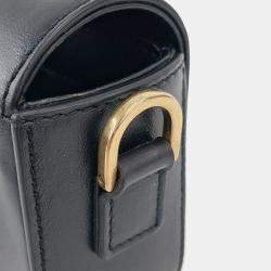 Pre Owned Tod's Black Leather Micro T Timeless Crossbody Bag