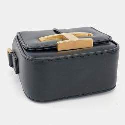 Pre Owned Tod's Black Leather Micro T Timeless Crossbody Bag