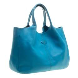 Pre Owned Tod's Blue Leather Shoulder Bag