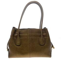 Pre Owned حقيبة يد تودز D باغ ميديا جلد ذهبية داكنة