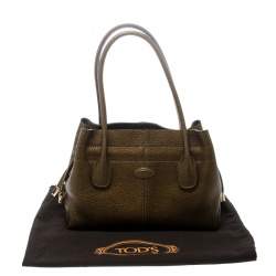 Pre Owned حقيبة يد تودز D باغ ميديا جلد ذهبية داكنة