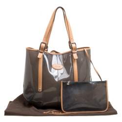 Tod's Black/Brown PVC and Leather Tote