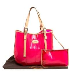 Pre Owned Tod's Red/Beige PVC and Leather Tote