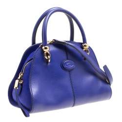 Tod's Blue Leather Small Sella Bowling Bag