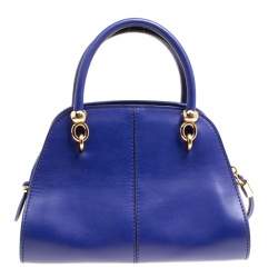 Tod's Blue Leather Small Sella Bowling Bag