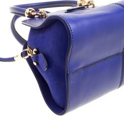 Tod's Blue Leather Small Sella Bowling Bag