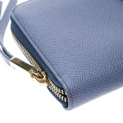 Pre Owned Tod's Lilac Leather Zip Around Continental Wallet