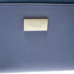 Pre Owned Tod's Lilac Leather Zip Around Continental Wallet