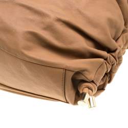 Tod's Camel Leather Softy Grande Goa Messenger Bag
