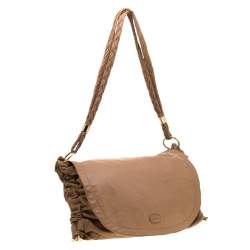 Tod's Camel Leather Softy Grande Goa Messenger Bag
